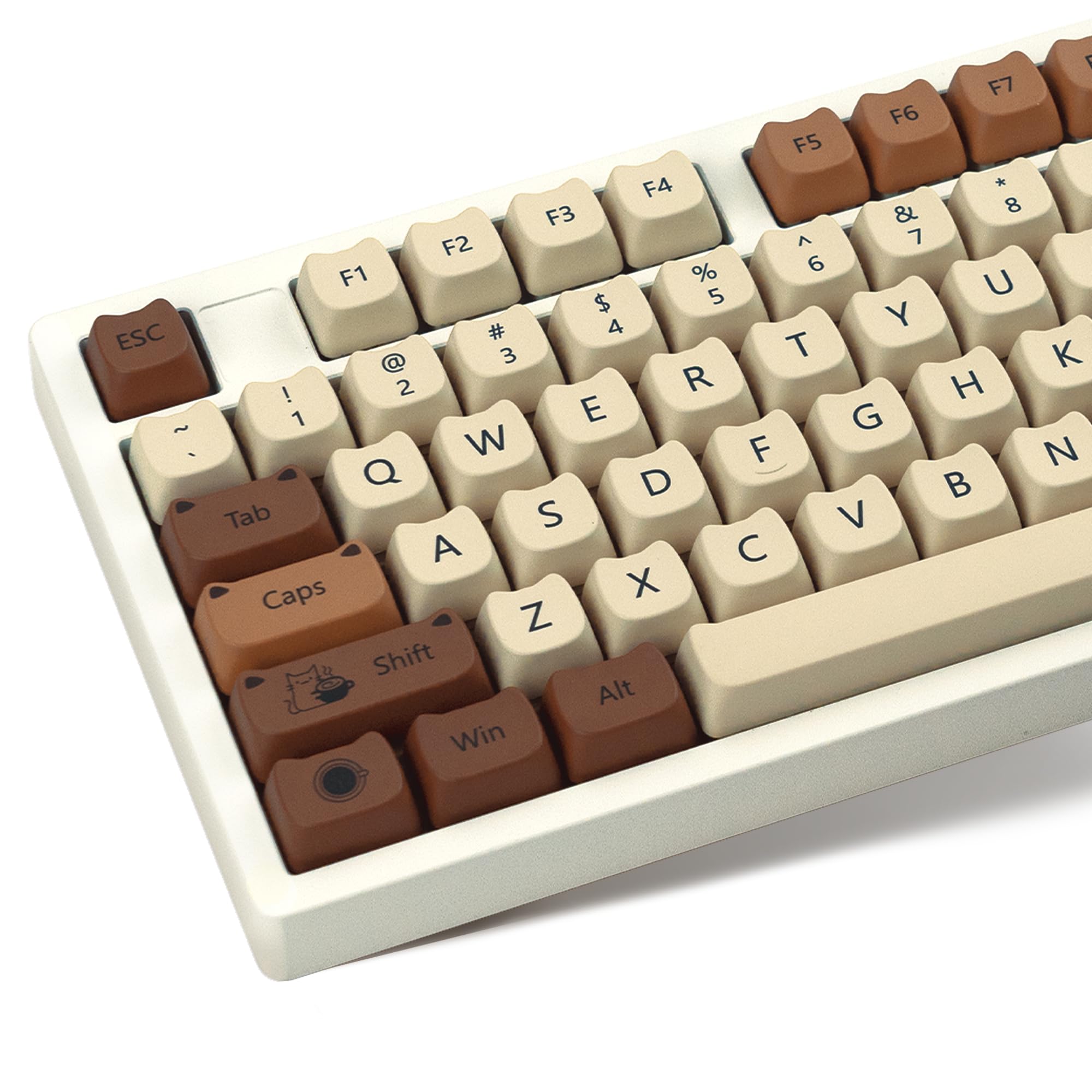 XVX Cute Cat Keycaps, Thick PBT Keycap Mao Profile, 141 Keys